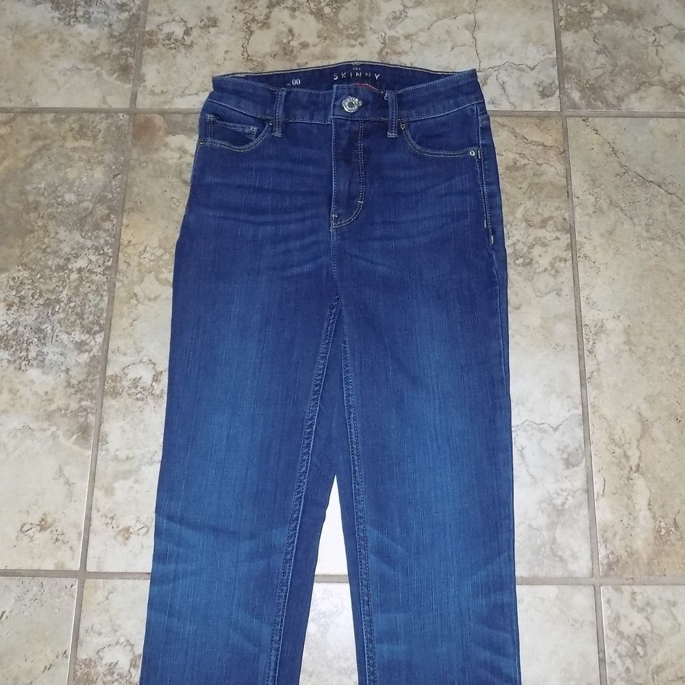 White House Black Market The Skinny Jeans Womens 00 Dark Wash High Rise‎ Stretch - Picture 2 of 5